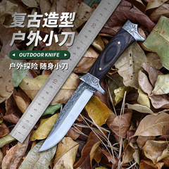 レトロアウトドア直刀モンゴル肉刀果物刀を食べます。