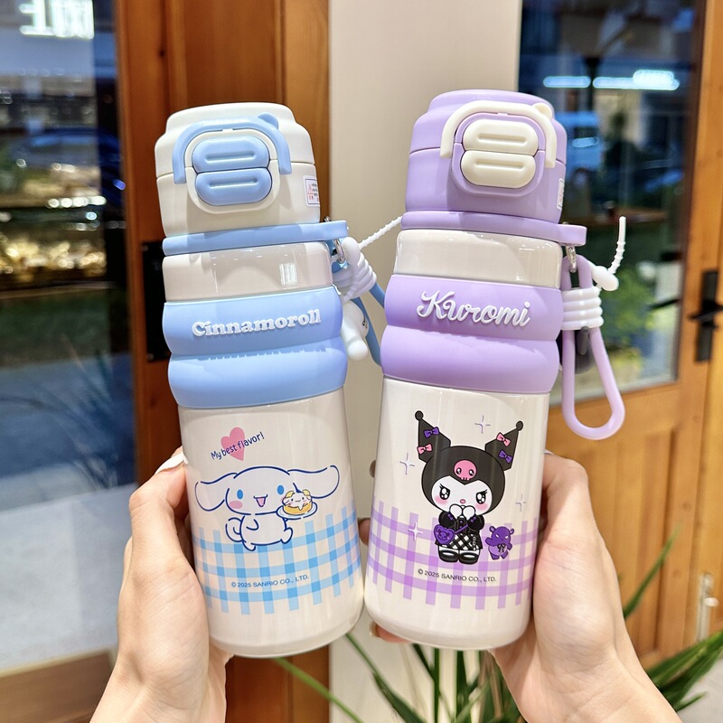 クロミ 子供用魔法瓶カップ 小学生女子専用 サンリオ 316ステンレス ダブルドリンクカップ|undefined
