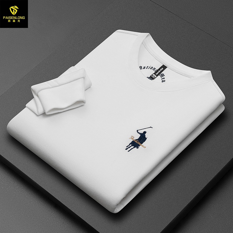 Long Waffle Sweater Men's 2023 Autumn/Winter Round Neck Sweater Embroidered Comfortable Hooded Pullover Men's Top_viptrois.com