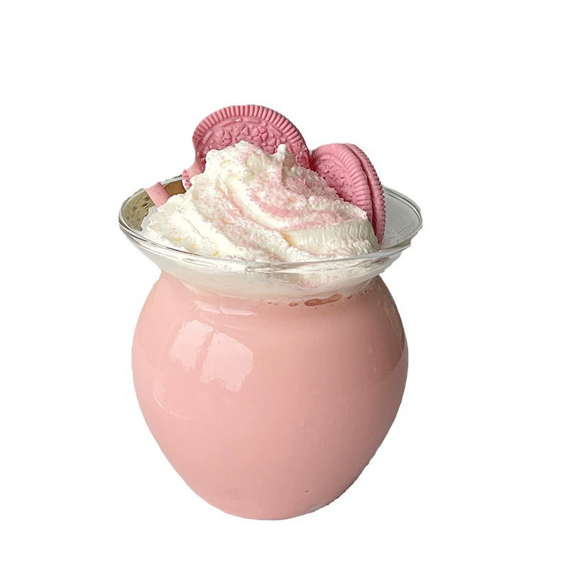 Tea cup, glass for ice cream, Cola