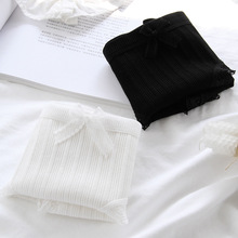 舒适螺纹腰日系花边螺纹棉质大码女士内裤中腰棉裆裤衩女 C089-A1