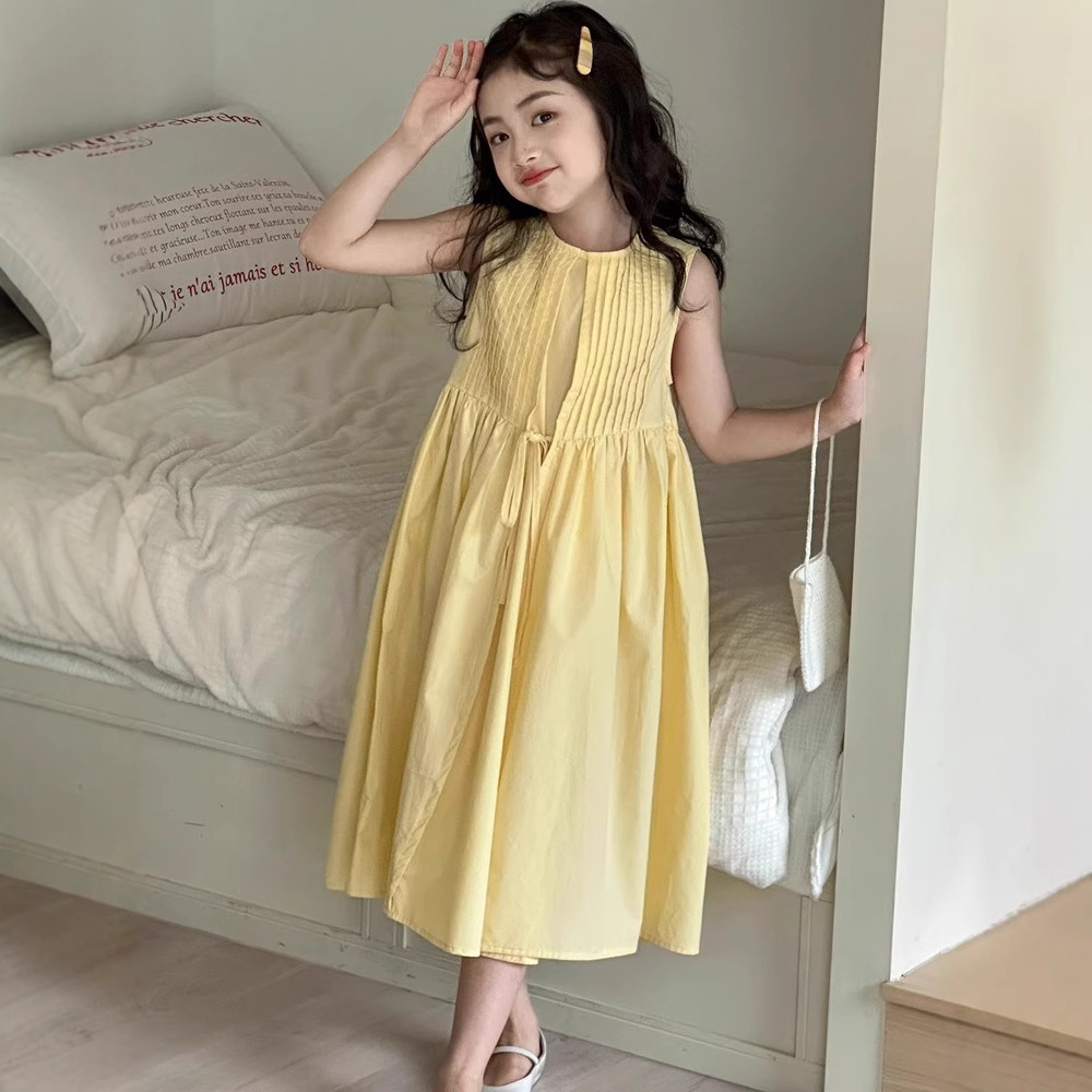 Little Red Fish Girls' Dress Summer 2026 New Style Children's Summer Vacation Style Vest Dress Sleeveless Princess Dress