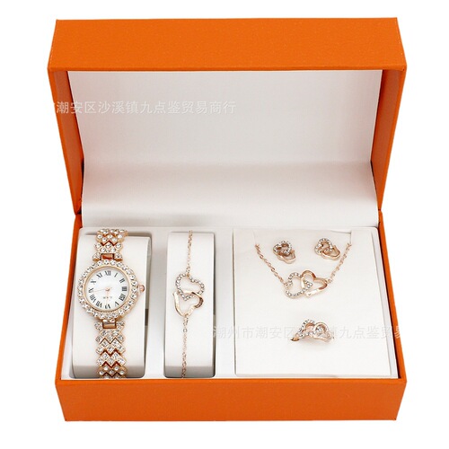 Foreign trade women's watch diamond bracelet necklace low price wristwatch set wristwatch bracelet set