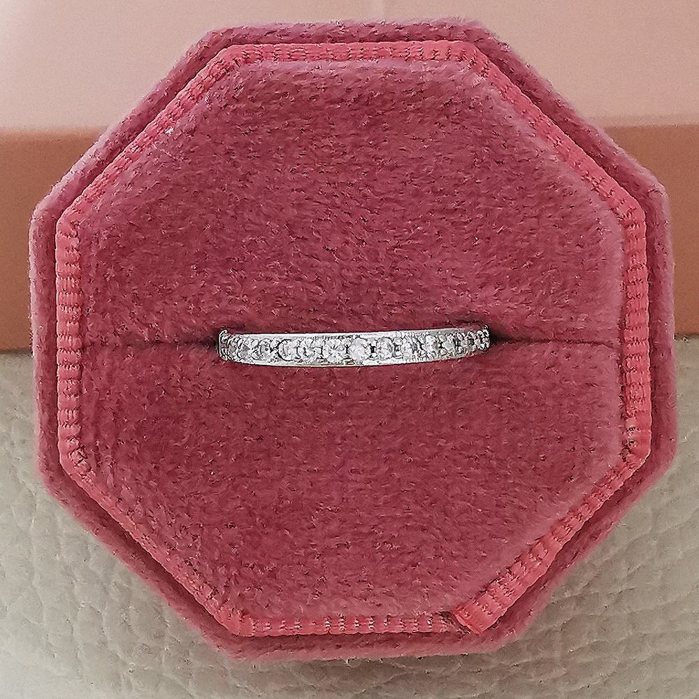 Fashion Heart Shape Sterling Silver Inlay Artificial Diamond Rings 1 Piece