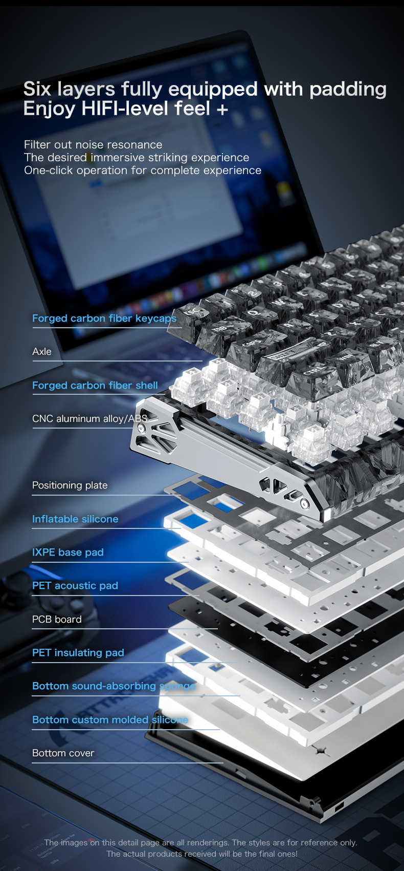 Clavier gaming mécanique attack shark r68he à axes magnétiques_voghion.com