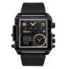 Square dial, waterproof sports golden men's watch, men's universal belt, digital watch for leisure