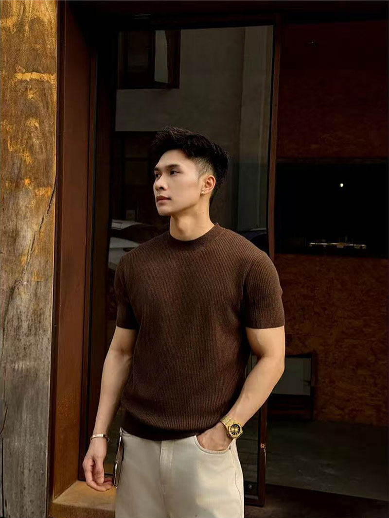 Knitted summer breathable comfortable solid color base body-friendly…