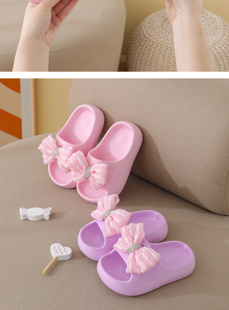 Kinder Damen Sommer süße Schleife Instagram rutschfeste dicke Sohle Indoor Outdoor Wear atmungsaktiv und bequem Koreanisch_voghion.com
