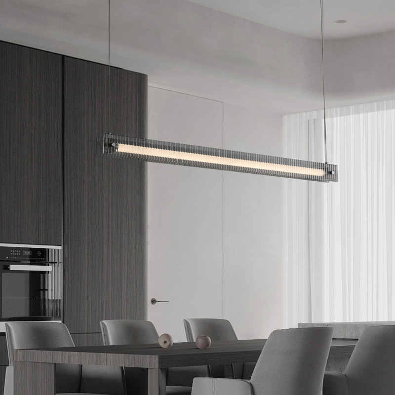 Lámpara de restaurante minimalista italiana vidrio de alta gama de diseño nórdico moderno mesa de comedor minimalista barra de luz