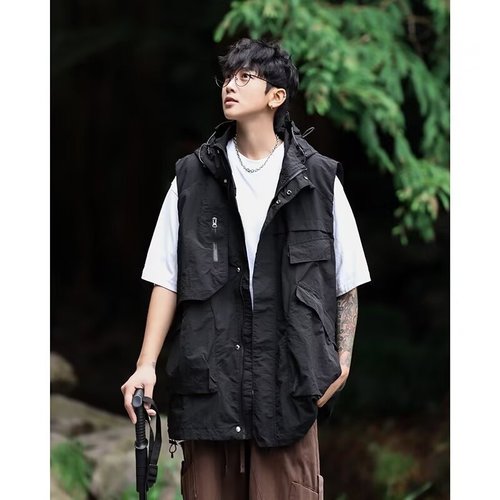 Outdoor Workwear Vest Summer New Style Breathable Unisex Multi-pocket Climbing Outerwear Functional Sleeveless Jacket