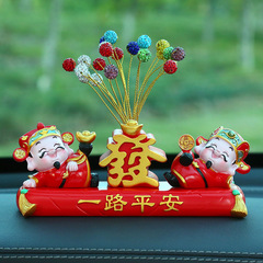 Lucky Cat God of Wealth Car Interior Decorations Resin Ornament Parking Lot Sign Temporary Parking Number Plate Car Center Console Decor