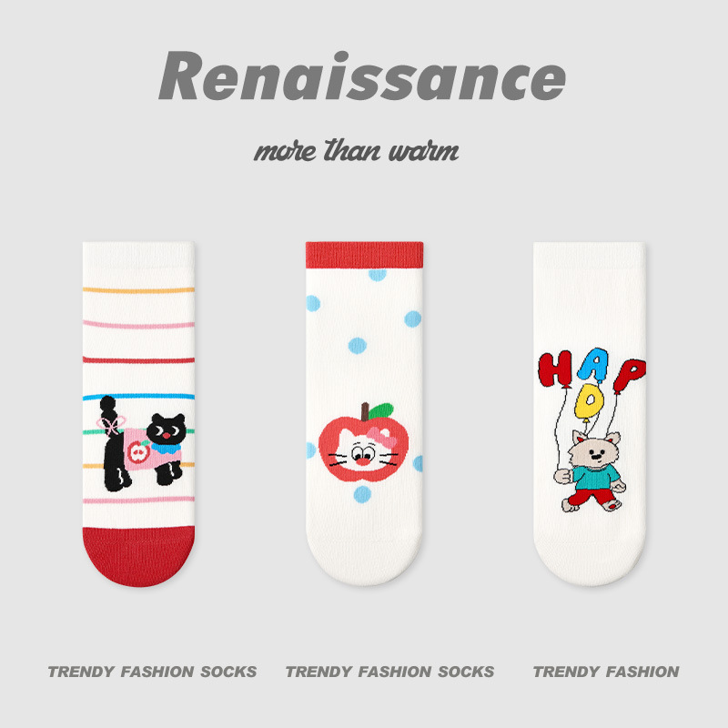 Renaissanceオリジナルの女性靴下夏の色合わせレリーフソックス