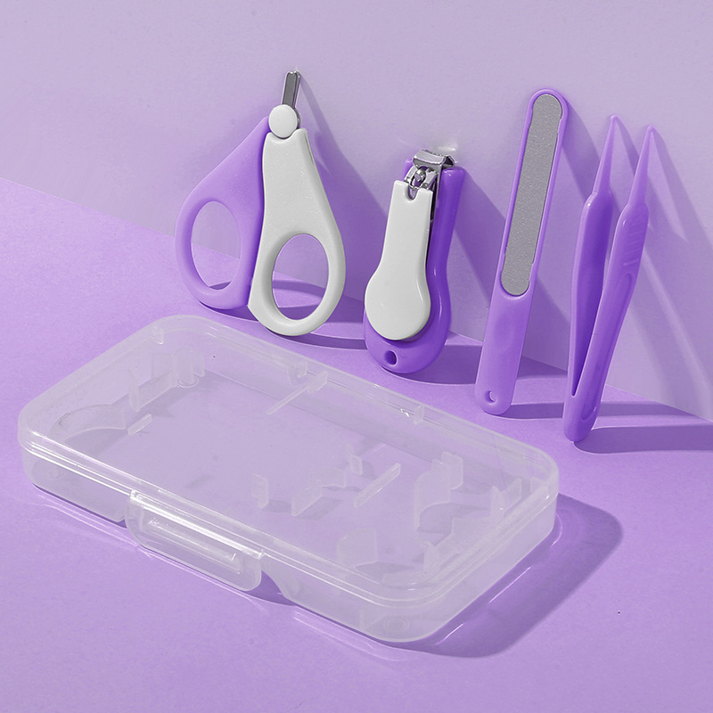 Set de Cortaúñas para Bebé de Plástico y Acero Inoxidable con Caja