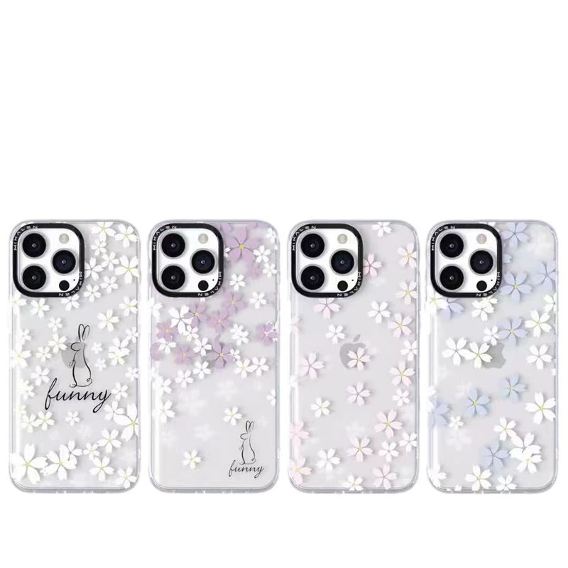 Apple, совместимый чехол для iPhone Pro, защитный чехол-сумочка, для 16 Promax, с цветочным рисунком, защита от падений