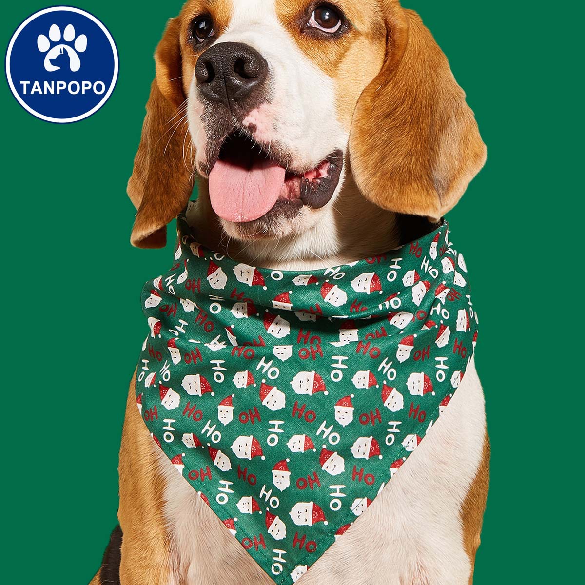 Tanpopo en stock algodón transfronterizo copo de nieve mascota triángulo toalla perro saliva toalla Navidad mascota saliva toalla