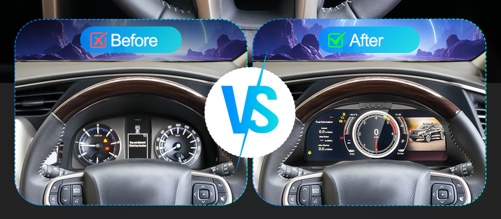 Suitable for Toyota Innova 12.3inch Instrument Panel Led Display with Multiple Ui Options Full Lcd Instrument Panel