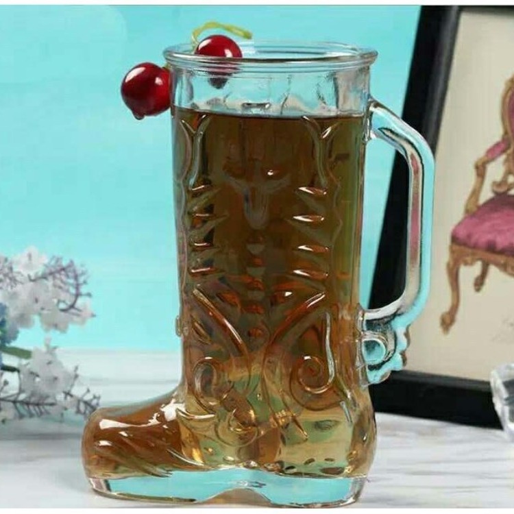 批发大中小号靴子杯 啤酒杯扎啤杯果汁杯创意白酒杯 异形杯玻璃瓶
