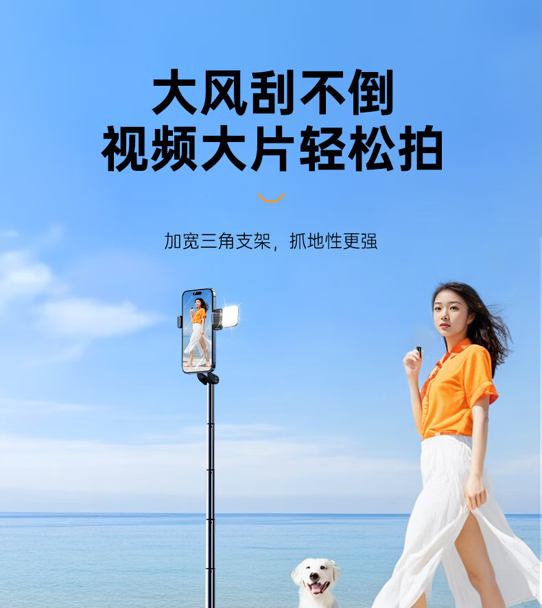 R1 Selfie Stick Phone Multi-function Support Stand Bluetooth Remote Control Telescopic All-in-One Live Streaming Stand Mini Artifact Portable