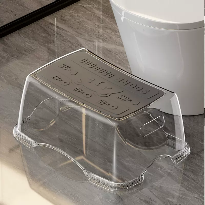 马桶凳 高级感涂鸦凹凸防滑凳子蹲便助力透明轻奢儿童辅助 浴室凳