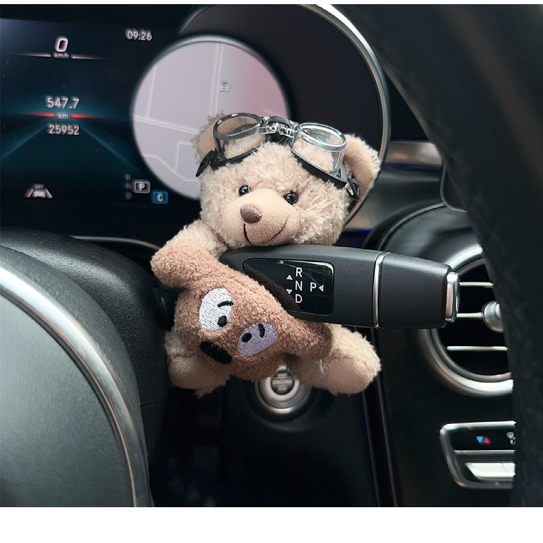 Net red cartoon bear cute car stop lever steering wiper ornaments creative car decoration car accessories goddess