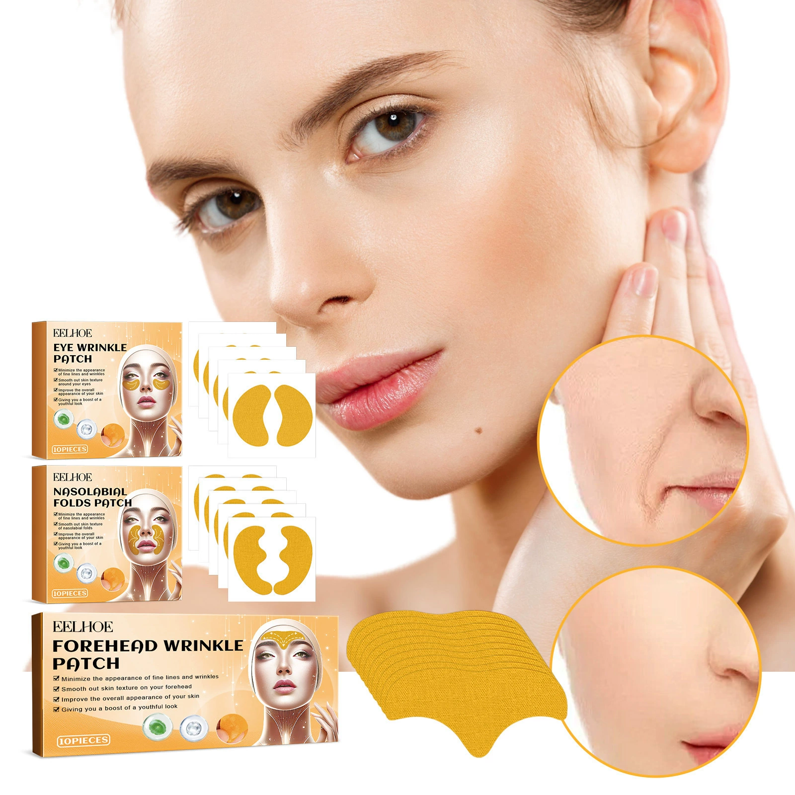 Серия EELHOE Firming Series разглаживает морщины вокруг глаз, носогубные складки, морщины на лбу, подтягивает, подтягивает и предотвращает старение.