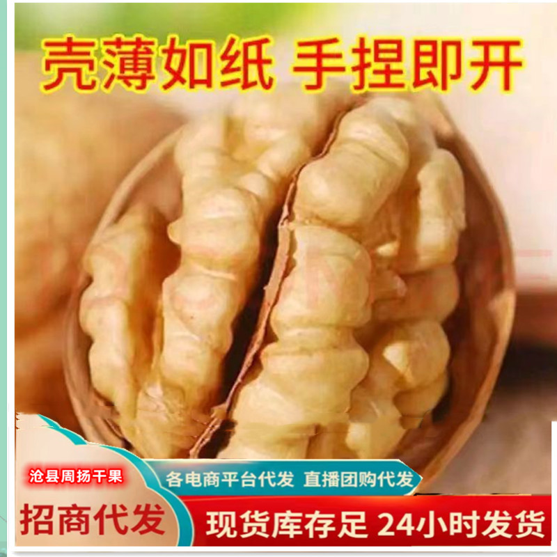 新疆纸皮核桃185皮薄肉厚原味新货生核桃散装支持代发薄皮核桃