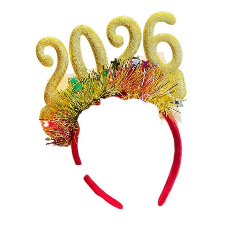 元旦装饰2026发箍跨年活动装扮头饰圣诞晚会头箍氛围拍照道具发饰|undefined