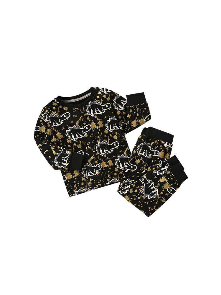 Traje de los muchachos malwee primavera y otoño ropa para el hogar de los niños europeos y americanos guapos de dos piezas cuello redondo impreso ropa para niños