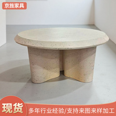意式复古茶几设计师咖啡馆西餐厅餐台微水泥创意小圆桌