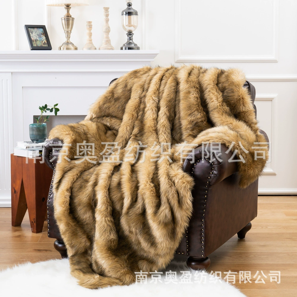 European high-end imitation fox blanket, imitation fur throw blanket, quilt, artificial fur blanket, velvet blanket, bedside blanket