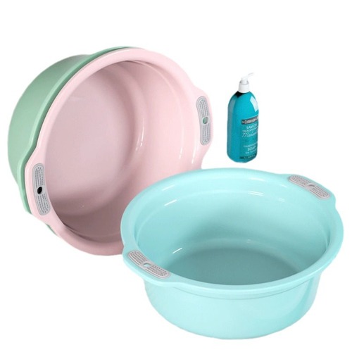 Plastic washbasin with thickened ears, fall-resistant foot bath, household large laundry basin, dormitory washbasin wholesale