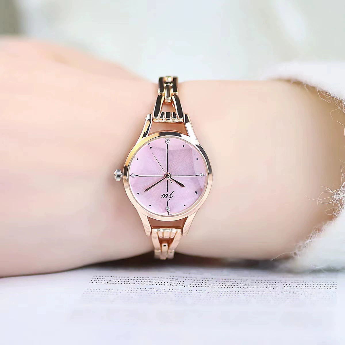 Fashionable steel belt, swiss watch, women's watch for leisure, Korean style, for secondary school