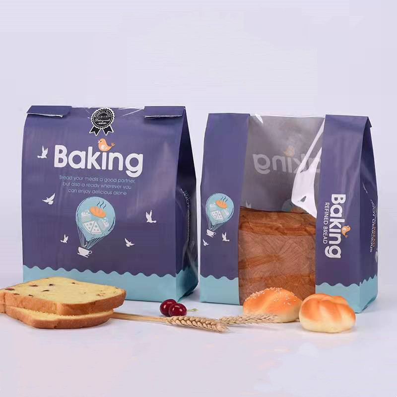 食品级吐司包装袋450g克切片土司透明开窗淋膜防油面包牛皮纸袋