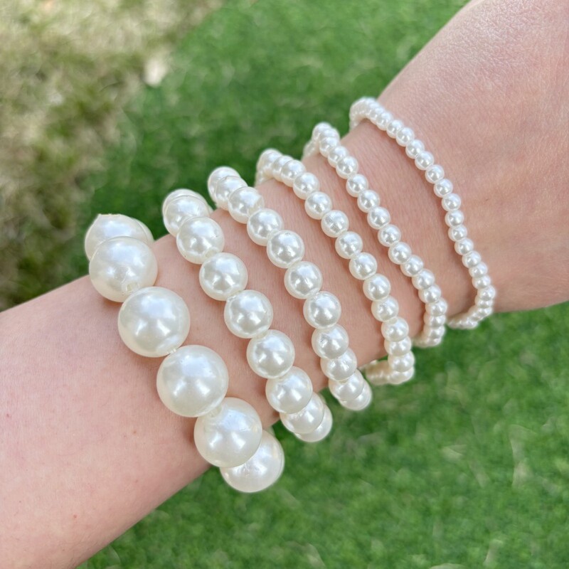 Women's artificial pearl bracelet daily 4MM-14MM elastic rope bracelet simple Korean simulation pearl jewelry