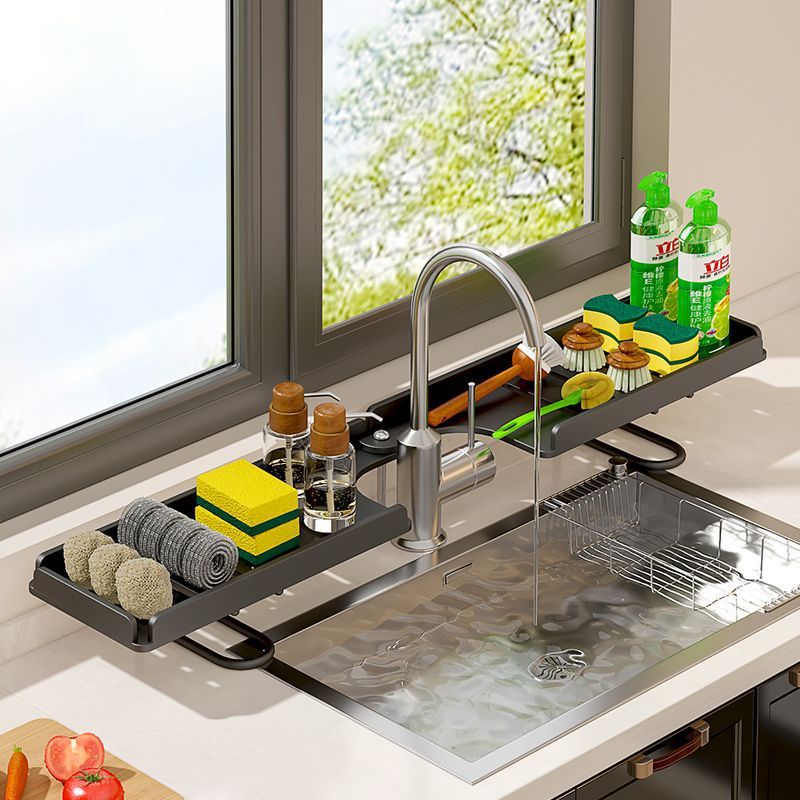 Kitchen Storage Rack, Faucet, Sink Countertop Storage Rack, Multi-Functional Cloth Hanging Rack, Sink Drain Rack