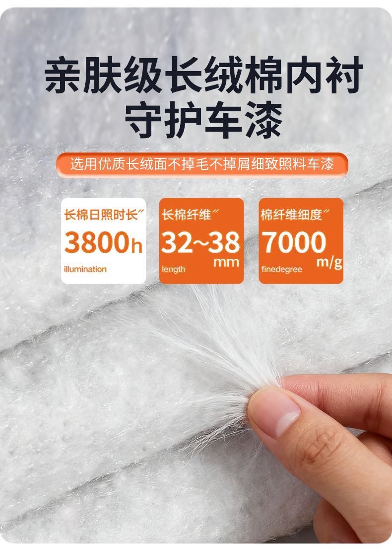 Car Cover with Thickened Water-Spun Cotton, Full Vehicle Cover, Hail Protection, Rain and Snow Protection, Sun Protection Cover, Heat Insulation Cover, Car Cover, Sunshade Cover