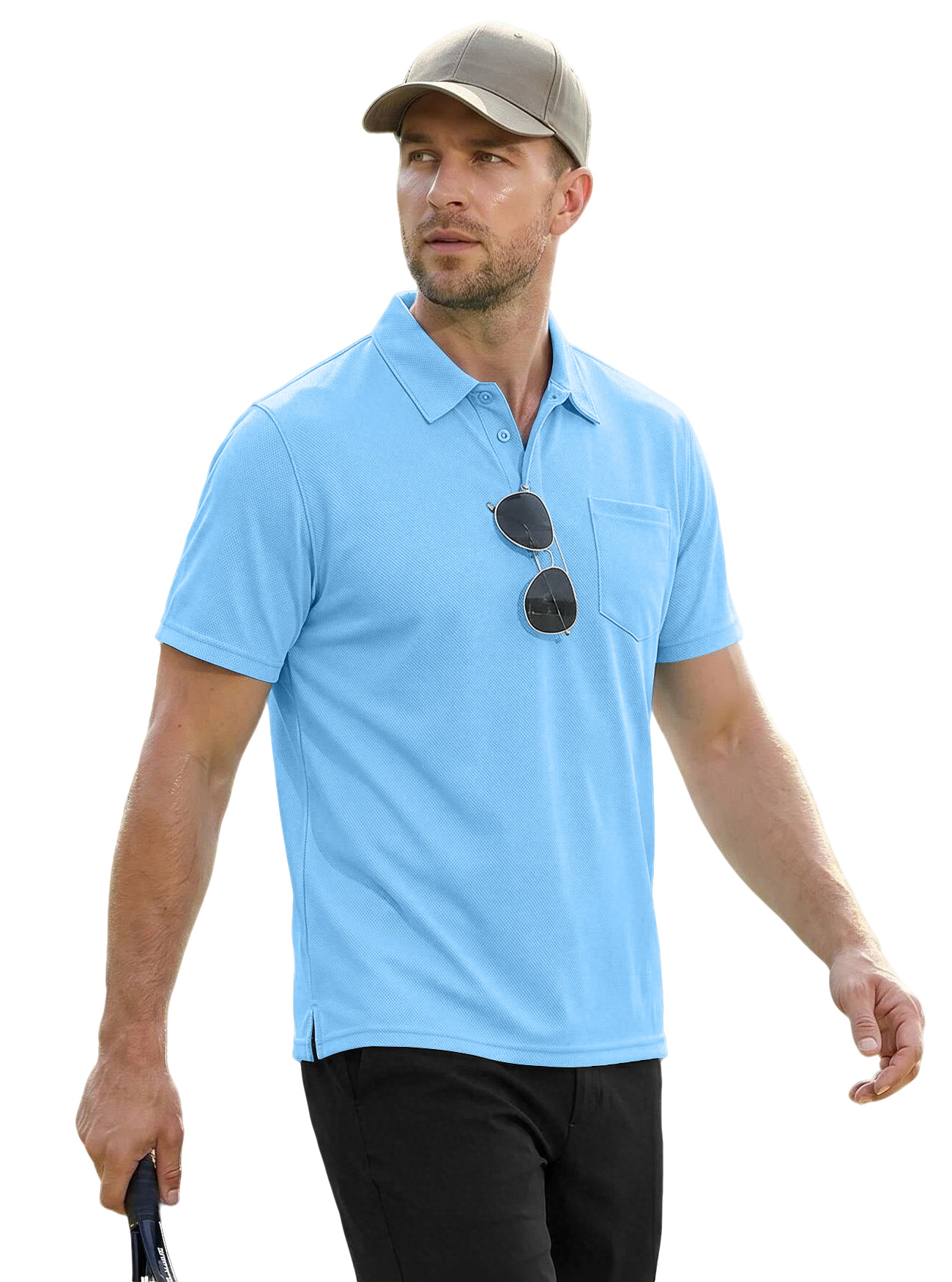 Europa y Estados Unidos transfronterizos hombre polo de verano con solapa de mangas cortas transpirables piel deportiva casual moda de hombre de mangas cortas hombre image 9