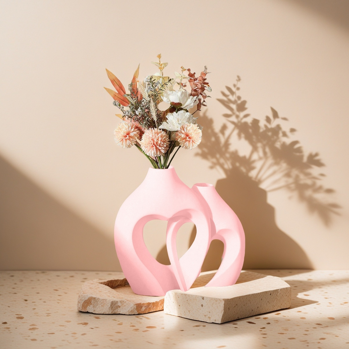 Combinación de jarrón de resina europea estilo ins creativo blanco simple y de alta gama decoración del hogar decoración flor al por mayor