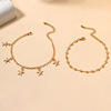 Accessory, metal ankle bracelet, chain, set, European style, wholesale