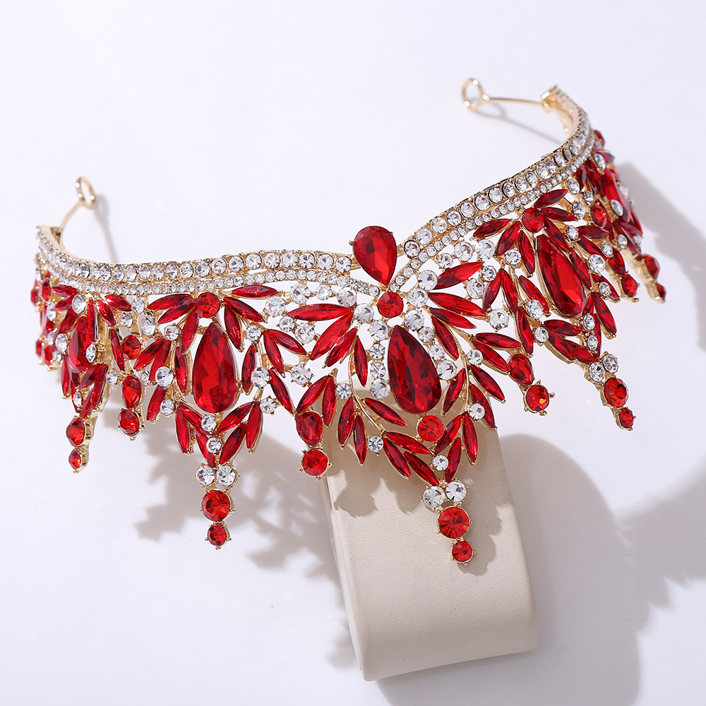 100g Weight Crown Hair Accessories Type 1 Piece Quantity Wedding, Birthday, Festival Occasion Alloy Material Leaf, Crown Pattern All Seasons Season Women's, Adults Gender Diamond Design Bridal, Shiny Style Bridal Shiny Women's Adults Leaf Crown Alloy Diamond Crown 13