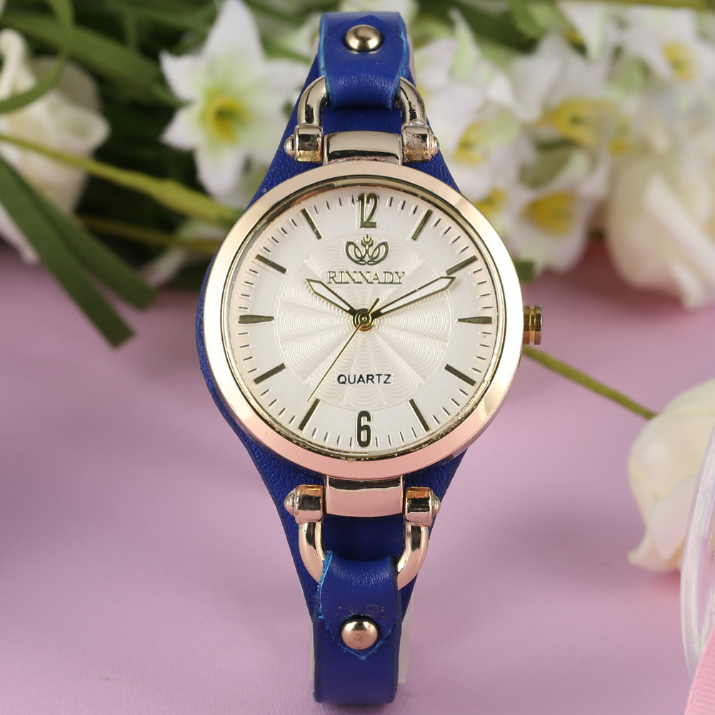 Orologio da donna alla moda, elegante orologio al quarzo in pelle, cinturino sottile, quadrante semplice da donna_voghion.com