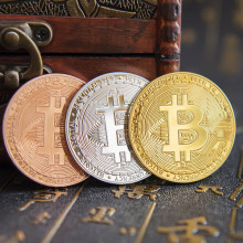 Bitcoin 金币BTC外币比特B美元世界钱币美国纪念币硬币礼物送人