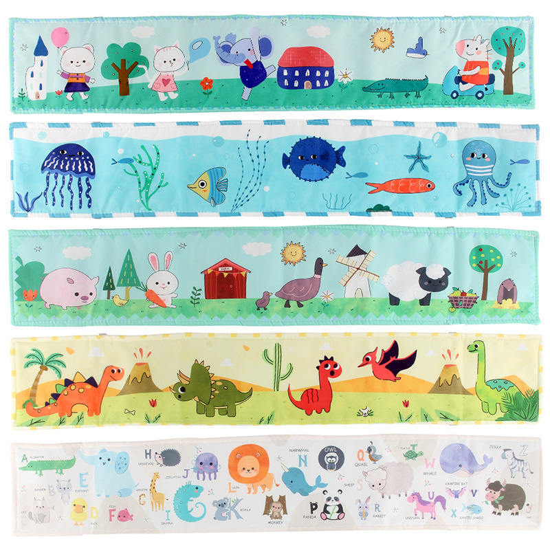 Crib Early Education Educational Toy Double-sided Color Cloth Book Bed Wall Pendant Cognitive Shape Animal Baby Cloth Book