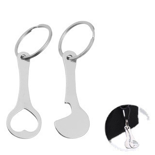 Supply Cross-border Independent Station Amazon Metal Key Ring Shopping Cart Token Stainless Steel Trolley