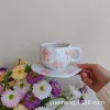 Розовый, большой бант — чашка и блюдце