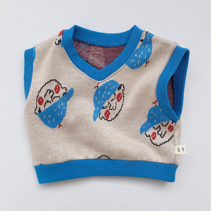 Chaleco de los niños ropa para niños de estilo coreano bebé Chaleco de punto suéter niños y niñas suéter de bebé chaleco suéter de otoño