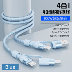 フォーインワンデータケーブル、2対2、AppleおよびHuawei PD充電ケーブル、タイプCナイロン編組高速充電ケーブルに適しています。