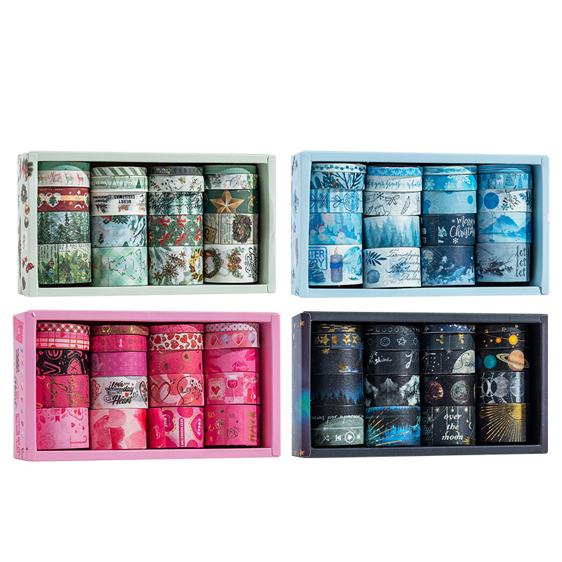 Caja transfronteriza y cinta adhesiva de papel Navidad Día de San Valentín Estrella cinta adhesiva de invierno cinta adhesiva DIY cinta adhesiva estampada