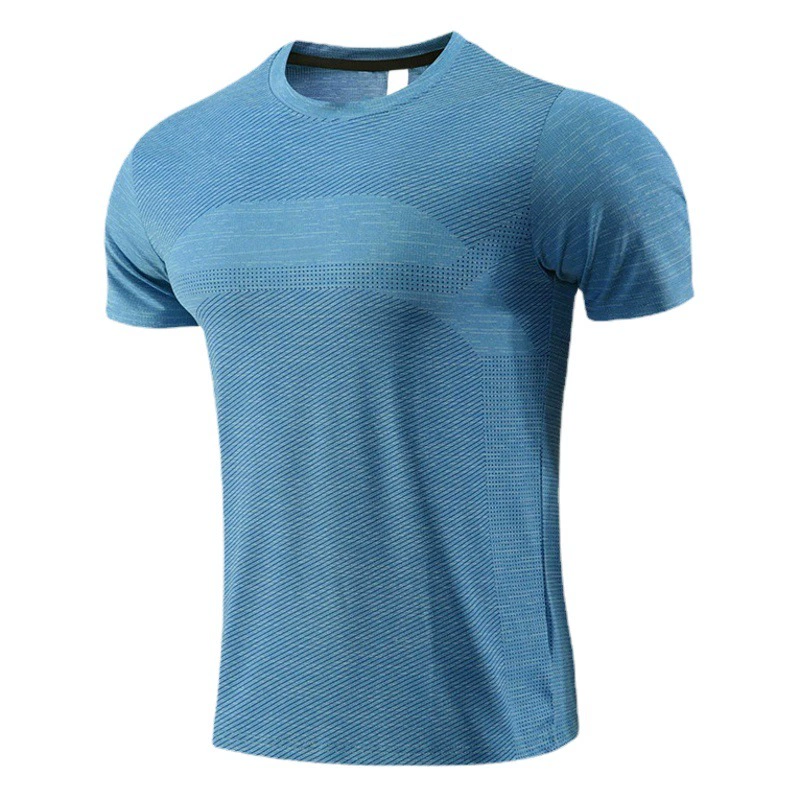 Летняя популярная спортивная футболка, мужские быстросохнущие топы с короткими рукавами, европейская и американская модная повседневная одежда для бега, фитнеса и тренировок