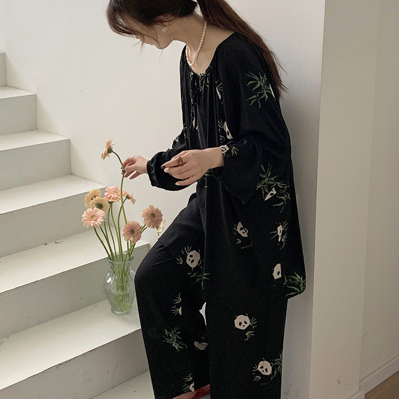 厂家直销睡衣女绵绸薄款家居服可外穿加肥加大200斤可穿棉绸套装|undefined